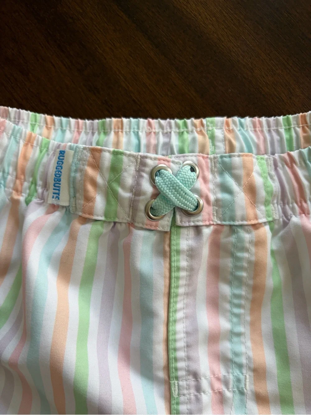 Boys Pastel Stripe Swim Trunks